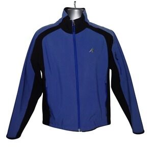 Eastern Mountain Sport Men M Softshell  Zip Jacket Blue Performance Windblock